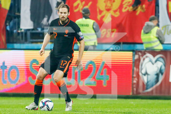 2021-11-13 - Daley Blind of the Netherlands during the FIFA World Cup 2022, Qualifiers Group G football match between Montenegro and Netherlands on November 13, 2021 at Gradski Stadion Podgorica in Podgorica, Montenegro - FIFA WORLD CUP 2022, QUALIFIERS GROUP G - MONTENEGRO VS NETHERLANDS - FIFA WORLD CUP - SOCCER