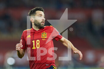 2021-11-14 - Jordi Alba of Spain during the FIFA World Cup 2022, Qualifiers Group B football match between Spain and Sweden on November 14, 2021 at La Cartuja stadium in Sevilla, Spain - FIFA WORLD CUP 2022, QUALIFIERS GROUP B - SPAIN VS SWEDEN - FIFA WORLD CUP - SOCCER