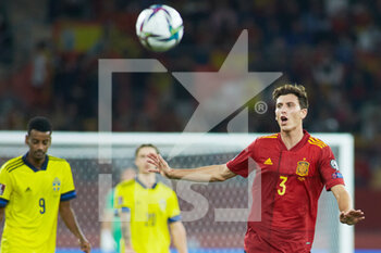 2021-11-14 - Pau Torres of Spain during the FIFA World Cup 2022, Qualifiers Group B football match between Spain and Sweden on November 14, 2021 at La Cartuja stadium in Sevilla, Spain - FIFA WORLD CUP 2022, QUALIFIERS GROUP B - SPAIN VS SWEDEN - FIFA WORLD CUP - SOCCER