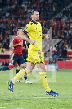 2021-11-14 - Zlatan Ibrahimovic of Sweden during the FIFA World Cup 2022, Qualifiers Group B football match between Spain and Sweden on November 14, 2021 at La Cartuja stadium in Sevilla, Spain - FIFA WORLD CUP 2022, QUALIFIERS GROUP B - SPAIN VS SWEDEN - FIFA WORLD CUP - SOCCER
