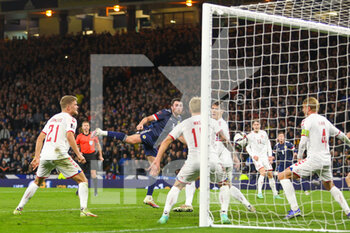2021-11-15 - John Soutter (5) of Scotland scores a goal 1-0 during the FIFA World Cup 2022, Qualifiers Group F football match between Scotland and Denmark on November 15, 2021 at Hampden Park stadium in Glasgow, Scotland - FIFA WORLD CUP 2022, QUALIFIERS GROUP F - SCOTLAND VS DENMARK - FIFA WORLD CUP - SOCCER
