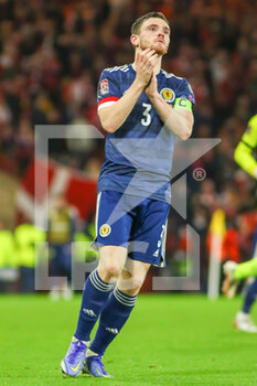 2021-11-15 - Andy Robertson of Scotland during the FIFA World Cup 2022, Qualifiers Group F football match between Scotland and Denmark on November 15, 2021 at Hampden Park stadium in Glasgow, Scotland - FIFA WORLD CUP 2022, QUALIFIERS GROUP F - SCOTLAND VS DENMARK - FIFA WORLD CUP - SOCCER