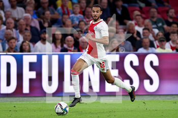 2021-08-14 - Noussair Mazraoui of Ajax during the Netherlands championship Eredivisie football match between Ajax and NEC on August 14, 2021 at the Johan Cruijff ArenA in Amsterdam, Netherlands - Photo Herman Dingler / Orange Pictures / DPPI - AJAX VS NEC - NETHERLANDS EREDIVISIE - SOCCER