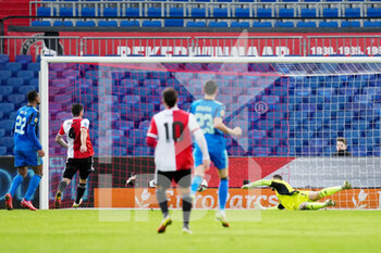 2021-12-19 - Marcos Senesi of Feyenoord Rotterdam with an own goal during the Netherlands championship Eredivisie football match between Feyenoord Rotterdam and AFC Ajax Amsterdam on December 19, 2021 at Stadion Feijenoord De Kuip in Rotterdam, Netherlands - FEYENOORD ROTTERDAM VS AFC AJAX AMSTERDAM - NETHERLANDS EREDIVISIE - SOCCER