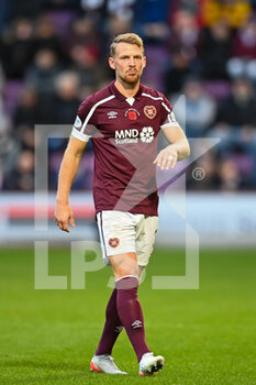 2021-11-06 - Stephen Kingsley of Heart of Midlothian during the Scottish championship, Premiership football match between Heart of Midlothian and Dundee United on November 6, 2021 at Tynecastle Park in Edinburgh, Scotland - HEART OF MIDLOTHIAN VS DUNDEE UNITED - SCOTTISH PREMIERSHIP - SOCCER