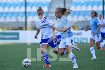 2021-08-29 - Signe Holt Andersen of SS Lazio 2015 ARL and Cecilia Re of UC Sampdoria seen in action during the  Italian Football Championship League A Women 2021/2022 match between SS Lazio 2015 vs UC Sampdoria at the Stadium Mirko Fersini - SS LAZIO WOMEN VS UC SAMPDORIA - ITALIAN SERIE A WOMEN - SOCCER