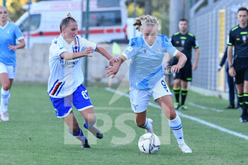 2021-08-29 - Signe Holt Andersen of SS Lazio 2015 ARL and Michela Giordano of UC Sampdoria seen in action during the  Italian Football Championship League A Women 2021/2022 match between SS Lazio 2015 vs UC Sampdoria at the Stadium Mirko Fersini - SS LAZIO WOMEN VS UC SAMPDORIA - ITALIAN SERIE A WOMEN - SOCCER