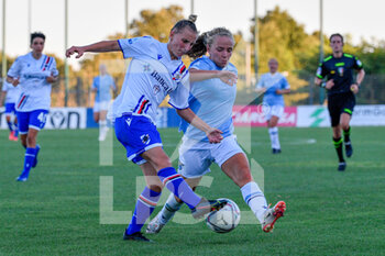 2021-08-29 - Michela Giordano of UC Sampdoria and Signe Holt Andersen of SS Lazio 2015 ARL in action during the  Italian Football Championship League A Women 2021/2022 match between SS Lazio 2015 ARL vs UC Sampdoria at the Stadium Mirko Fersini - SS LAZIO WOMEN VS UC SAMPDORIA - ITALIAN SERIE A WOMEN - SOCCER