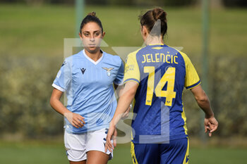 2021-12-04 - Arianna Pezzotti of S.S. Lazio Women and Ana Jelenčić of Hellas Verona during the 10th day of the Serie A Championship between S.S. Lazio Women and Hellas Verona Women at the stadio Mirko Fersini on 4th of December, 2021 in Formello, Italy. - LAZIO WOMEN VS HELLAS VERONA WOMEN - ITALIAN SERIE A WOMEN - SOCCER