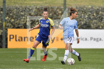 2021-12-04 - Virginia Di Giammarino of S.S. Lazio Women and Anna Catelli of Hellas Verona during the 10th day of the Serie A Championship between S.S. Lazio Women and Hellas Verona Women at the stadio Mirko Fersini on 4th of December, 2021 in Formello, Italy. - LAZIO WOMEN VS HELLAS VERONA WOMEN - ITALIAN SERIE A WOMEN - SOCCER