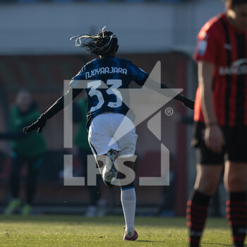 2021-12-05 - Njoya Ajara Nchout (FC Internazionale) celebrates after scoring her side’s second goal - AC MILAN VS INTER - FC INTERNAZIONALE - ITALIAN SERIE A WOMEN - SOCCER