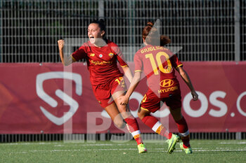 2021-09-04 - Annamaria Serturini of AS Roma Women celebrates after scoring goal 2-0 in action during the Italian Football Championship League A Women 2021/2022 match between AS Roma Women vs Napoli Femminile at the Fulvio Bernardini Sport Center - ROMA WOMEN VS NAPOLI FEMMINILE - ITALIAN SERIE A WOMEN - SOCCER