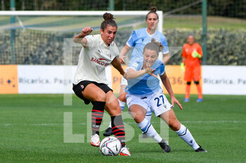2021-09-11 - Valentina Bergamaschi of AC Milan and Margot Gambarotta of SS Lazio Women in action during the  Italian Football Championship League A Women 2021/2022 match between SS Lazio Women vs AC Milan at the Stadium Mirko Fersini - LAZIO WOMEN VS AC MILAN - ITALIAN SERIE A WOMEN - SOCCER