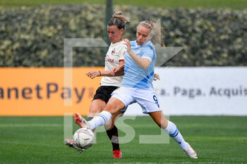 2021-09-11 - Signe Andersen of SS Lazio Women and Laura Agard of AC Milan in action during the  Italian Football Championship League A Women 2021/2022 match between SS Lazio Women vs AC Milan at the Stadium Mirko Fersini - LAZIO WOMEN VS AC MILAN - ITALIAN SERIE A WOMEN - SOCCER