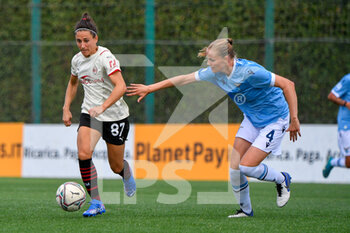 2021-09-11 - Veronica Boquete of AC Milan and Maria Moeller Thomsen of SS Lazio Women in action during the  Italian Football Championship League A Women 2021/2022 match between SS Lazio Women vs AC Milan at the Stadium Mirko Fersini - LAZIO WOMEN VS AC MILAN - ITALIAN SERIE A WOMEN - SOCCER
