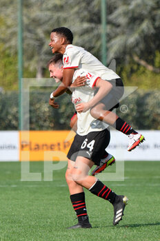 2021-09-11 - Serena Cortesi of AC Milan and Refiloe Jane of AC Milan celebrates after scoring goal 1-8 in action during the  Italian Football Championship League A Women 2021/2022 match between SS Lazio Women vs AC Milan at the Stadium Mirko Fersini - LAZIO WOMEN VS AC MILAN - ITALIAN SERIE A WOMEN - SOCCER
