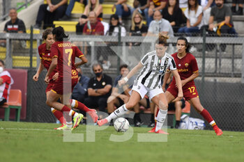 2021-10-02 - Cristiana Girelli of Juventus Women and Andressa Alves of AS Roma Women  in action during the Women Serie A match between AS Roma and Juventus at Tre Fontane Stadium on October 02, 2021 in Rome, Italy.  - ROMA WOMEN VS JUVENTUS FEMMINILE - ITALIAN SERIE A WOMEN - SOCCER