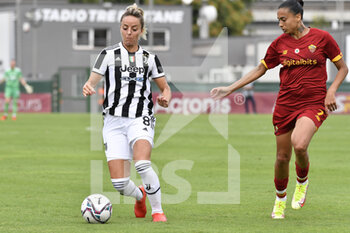 2021-10-02 - Martina Rosucci of Juventus Women and Andressa Alves of AS Roma Women  in action during the Women Serie A match between AS Roma and Juventus at Tre Fontane Stadium on October 02, 2021 in Rome, Italy.  - ROMA WOMEN VS JUVENTUS FEMMINILE - ITALIAN SERIE A WOMEN - SOCCER
