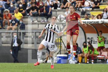 2021-10-02 - Paloma Lazaro of AS Roma Women and Cecilia Salvai of Juventus Women  in action during the Women Serie A match between AS Roma and Juventus at Tre Fontane Stadium on October 02, 2021 in Rome, Italy.  - ROMA WOMEN VS JUVENTUS FEMMINILE - ITALIAN SERIE A WOMEN - SOCCER
