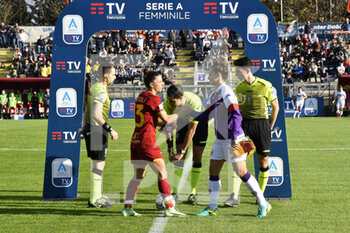 2021-11-13 - Elisa Bartoli of AS Roma Women and Alice Tortelli of ACF Fiorentina during the Serie A match between A.S. Roma Women and ACF Fiorentina Femmile at the stadio Tre Fontane on 14th of November, 2021 in Rome, Italy. - AS ROMA WOMEN VS ACF FIORENTINA - ITALIAN SERIE A WOMEN - SOCCER