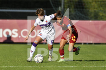 2021-11-13 - Margherita Monnecchi of ACF Fiorentina and Elisa Bartoli of AS Roma Women during the Serie A match between A.S. Roma Women and ACF Fiorentina Femmile at the stadio Tre Fontane on 14th of November, 2021 in Rome, Italy. - AS ROMA WOMEN VS ACF FIORENTINA - ITALIAN SERIE A WOMEN - SOCCER