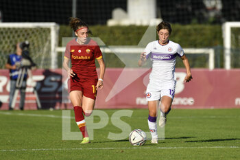 2021-11-13 - Benedetta Glionna of AS Roma Women and Margherita Monnecchi of ACF Fiorentina during the Serie A match between A.S. Roma Women and ACF Fiorentina Femmile at the stadio Tre Fontane on 14th of November, 2021 in Rome, Italy. - AS ROMA WOMEN VS ACF FIORENTINA - ITALIAN SERIE A WOMEN - SOCCER
