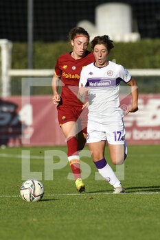 2021-11-13 - Benedetta Glionna of AS Roma Women and Margherita Monnecchi of ACF Fiorentina during the Serie A match between A.S. Roma Women and ACF Fiorentina Femmile at the stadio Tre Fontane on 14th of November, 2021 in Rome, Italy. - AS ROMA WOMEN VS ACF FIORENTINA - ITALIAN SERIE A WOMEN - SOCCER