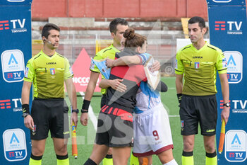 2021-11-14 - The two captains before the kick-off during the Italian Soccer Seria A Women 2021/2022 match between Pomigliano Femminile vs Milan Women on November 14, 2021 at the Stadium Ugo Gobbato in Pomigliano Italy - POMIGLIANO VS MILAN WOMEN - ITALIAN SERIE A WOMEN - SOCCER