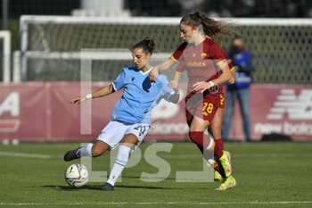 2021-12-12 - Virginia Di Giammarino of S.S. Lazio Women and Benedetta Glionna of AS Roma Women during the 11th day of the Serie A Championship between A.S. Roma Women and S.S. Lazio Women at the stadio Tre Fontane on 12th of December, 2021 in Rome, Italy. - AS ROMA VS LAZIO WOMEN - ITALIAN SERIE A WOMEN - SOCCER
