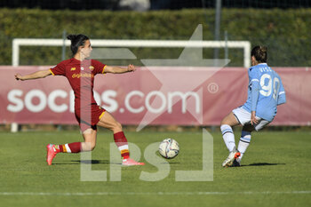 2021-12-12 - Lucia Guglielmo of AS Roma Women and Noemi Visentin of S.S. Lazio Women during the 11th day of the Serie A Championship between A.S. Roma Women and S.S. Lazio Women at the stadio Tre Fontane on 12th of December, 2021 in Rome, Italy. - AS ROMA VS LAZIO WOMEN - ITALIAN SERIE A WOMEN - SOCCER