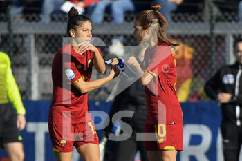 2021-12-12 - Elisa Bartoli of AS Roma Women  and Manuela Giugliano of AS Roma Women during the 11th day of the Serie A Championship between A.S. Roma Women and S.S. Lazio Women at the stadio Tre Fontane on 12th of December, 2021 in Rome, Italy. - AS ROMA VS LAZIO WOMEN - ITALIAN SERIE A WOMEN - SOCCER