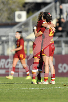 2021-12-12 - Benedetta Glionna of AS Roma Women and Paloma Lazaro of AS Roma Women during the 11th day of the Serie A Championship between A.S. Roma Women and S.S. Lazio Women at the stadio Tre Fontane on 12th of December, 2021 in Rome, Italy. - AS ROMA VS LAZIO WOMEN - ITALIAN SERIE A WOMEN - SOCCER