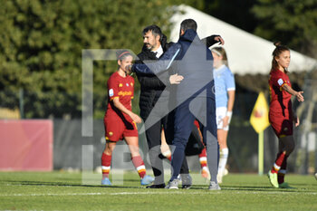 2021-12-12 - Alessandro Spugna of AS Roma Women and Massimiliano Catini of S.S. Lazio during the 11th day of the Serie A Championship between A.S. Roma Women and S.S. Lazio Women at the stadio Tre Fontane on 12th of December, 2021 in Rome, Italy. - AS ROMA VS LAZIO WOMEN - ITALIAN SERIE A WOMEN - SOCCER