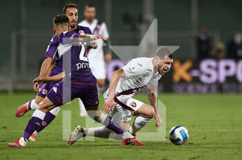 2021-08-28 - Andrea Belotti (Torino FC) in action against Nicolas Quarta (ACF Fiorentina - ACF FIORENTINA VS TORINO FC - ITALIAN SERIE A - SOCCER
