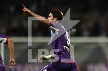 2021-08-28 - Diusan Vlahovic (ACF Fiorentina) celebrating after score the goal - ACF FIORENTINA VS TORINO FC - ITALIAN SERIE A - SOCCER