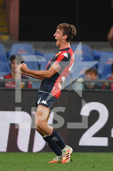 2021-08-29 - Andrea Cambiaso (Genoa), celebrates after scoring a goal - GENOA CFC VS SSC NAPOLI - ITALIAN SERIE A - SOCCER
