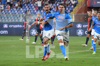 2021-08-29 - Andrea Petagna (Napoli), celebrates after scoring a goal - GENOA CFC VS SSC NAPOLI - ITALIAN SERIE A - SOCCER