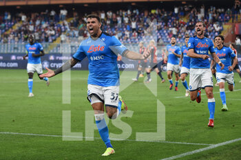 2021-08-29 - Andrea Petagna (Napoli), celebrates after scoring a goal - GENOA CFC VS SSC NAPOLI - ITALIAN SERIE A - SOCCER