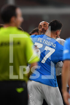 2021-08-29 - Luciano Spalletti (Napoli)
, head coach  , and Andrea Petagna (Napoli) celebrates after scoring a goal - GENOA CFC VS SSC NAPOLI - ITALIAN SERIE A - SOCCER
