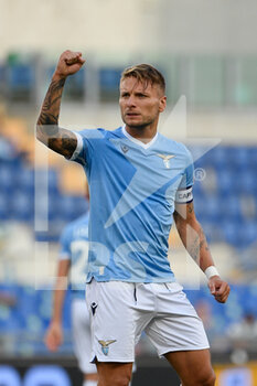 2021-08-28 - Ciro Immobile of SS Lazio celebrates after scoring goal 2-1 in action during the  Italian Football Championship League A 2021/2022 match between SS Lazio vs Spezia Calcio at the Olimpic Stadium in Rome. - SS LAZIO VS SPEZIA CALCIO - ITALIAN SERIE A - SOCCER
