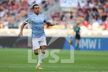 2021-09-12 - Pedro of SS Lazio in action during the Serie A 2021/22 football match between AC Milan and SS Lazio at Giuseppe Meazza Stadium, Milan, Italy on September 12, 2021 - AC MILAN VS SS LAZIO - ITALIAN SERIE A - SOCCER