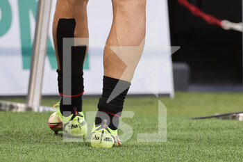 2021-09-12 - Zlatan Ibrahimovic of AC Milan shoes during the Serie A 2021/22 football match between AC Milan and SS Lazio at Giuseppe Meazza Stadium, Milan, Italy on September 12, 2021 - AC MILAN VS SS LAZIO - ITALIAN SERIE A - SOCCER