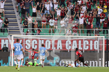2021-09-12 - Rafael Leao of AC Milan scores a goal during the Serie A 2021/22 football match between AC Milan and SS Lazio at Giuseppe Meazza Stadium, Milan, Italy on September 12, 2021 - AC MILAN VS SS LAZIO - ITALIAN SERIE A - SOCCER