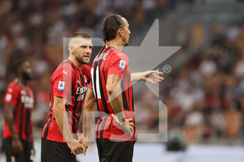 2021-09-12 - Zlatan Ibrahimovic of AC Milan and Ante Rebic of AC Milan during the Serie A 2021/22 football match between AC Milan and SS Lazio at Giuseppe Meazza Stadium, Milan, Italy on September 12, 2021 - AC MILAN VS SS LAZIO - ITALIAN SERIE A - SOCCER