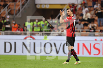 2021-09-12 - Zlatan Ibrahimovic of AC Milan reacts  during the Serie A 2021/22 football match between AC Milan and SS Lazio at Giuseppe Meazza Stadium, Milan, Italy on September 12, 2021 - AC MILAN VS SS LAZIO - ITALIAN SERIE A - SOCCER
