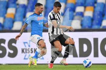 2021-09-11 - Napoli's forward Matteo Politano compete for the ball with Juventus' forward Alvaro Morata  - SSC NAPOLI VS JUVENTUS FC - ITALIAN SERIE A - SOCCER