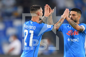 2021-09-11 - Napoli's forward Matteo Politano celebrates with Napoli's forward Lorenzo Insigne  after scoring the 1-1 goal  - SSC NAPOLI VS JUVENTUS FC - ITALIAN SERIE A - SOCCER