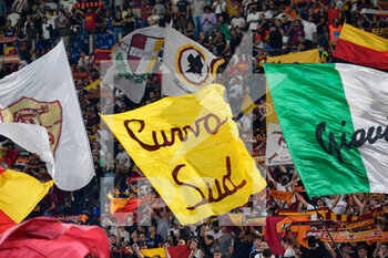 2021-09-12 - Supporters AS Roma in action during the  Italian Football Championship League A 2021/2022 match between AS Roma vs US Sassuolo at the Olimpic Stadium in Rome. - AS ROMA VS US SASSUOLO - ITALIAN SERIE A - SOCCER