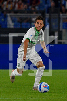 2021-09-12 - Maxime Lopez of US Sassuolo Calcio in action during the  Italian Football Championship League A 2021/2022 match between AS Roma vs US Sassuolo at the Olimpic Stadium in Rome. - AS ROMA VS US SASSUOLO - ITALIAN SERIE A - SOCCER