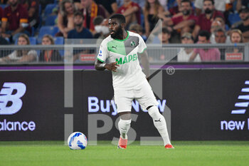2021-09-12 - Jeremie Boga of US Sassuolo Calcio in action during the  Italian Football Championship League A 2021/2022 match between AS Roma vs US Sassuolo at the Olimpic Stadium in Rome. - AS ROMA VS US SASSUOLO - ITALIAN SERIE A - SOCCER